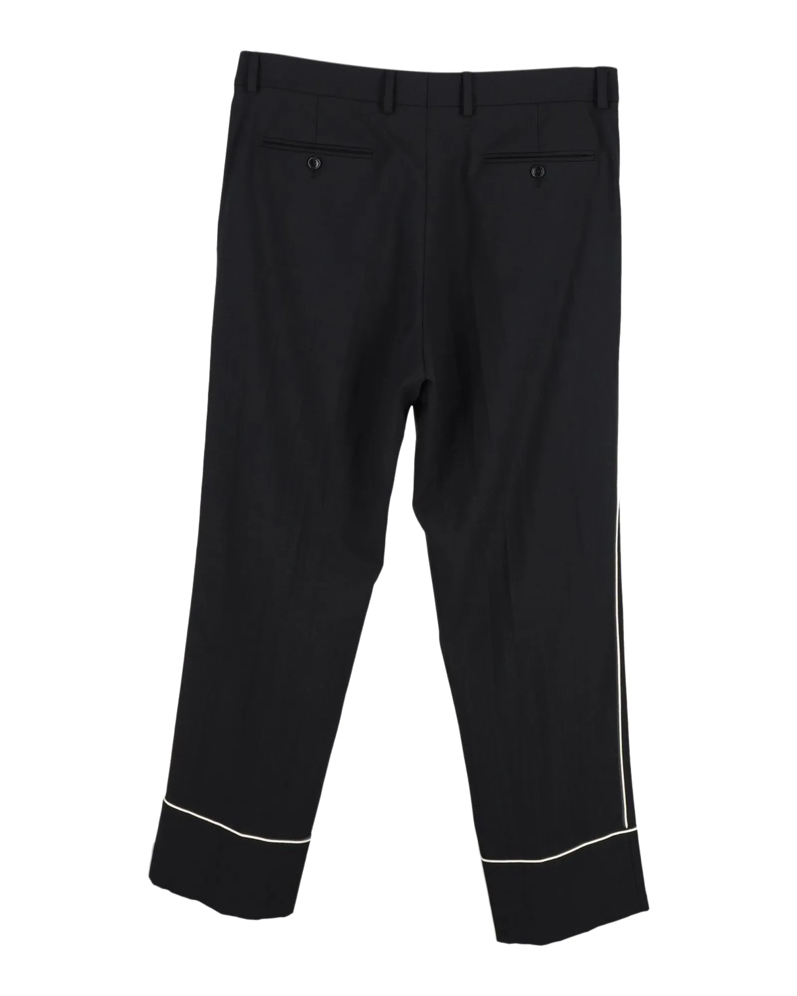 Gucci Contrast Piping Trousers in Black Cotton