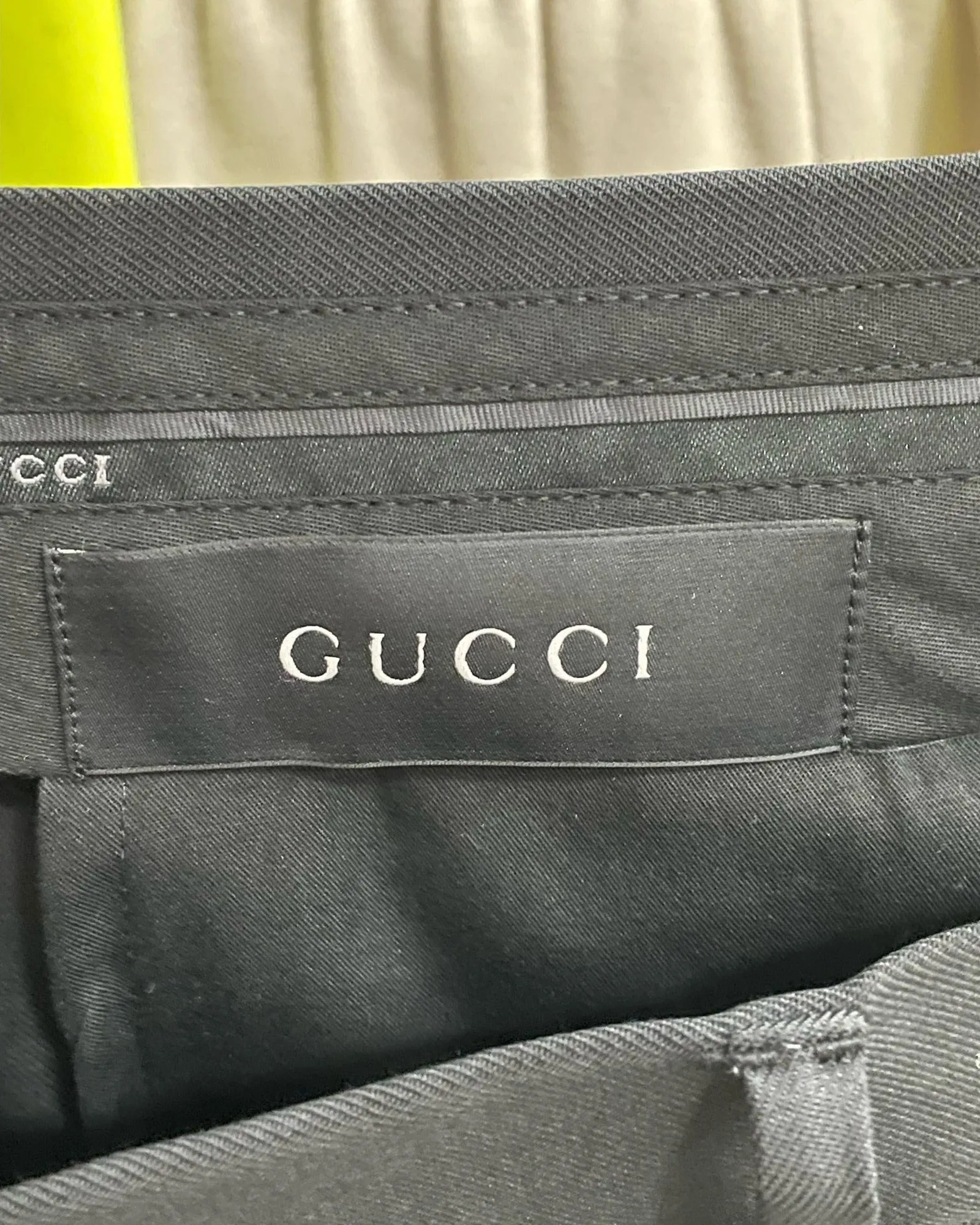 Gucci Contrast Piping Trousers in Black Cotton