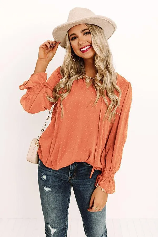 Happier Than I Was Long Sleeve Swiss Dot Blouse