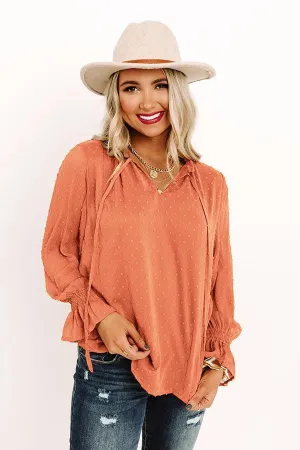 Happier Than I Was Long Sleeve Swiss Dot Blouse