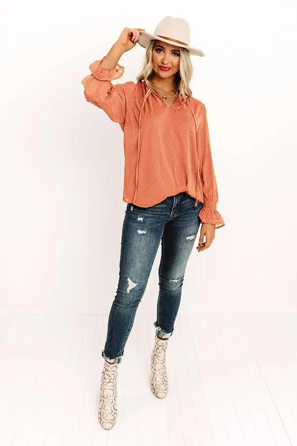 Happier Than I Was Long Sleeve Swiss Dot Blouse