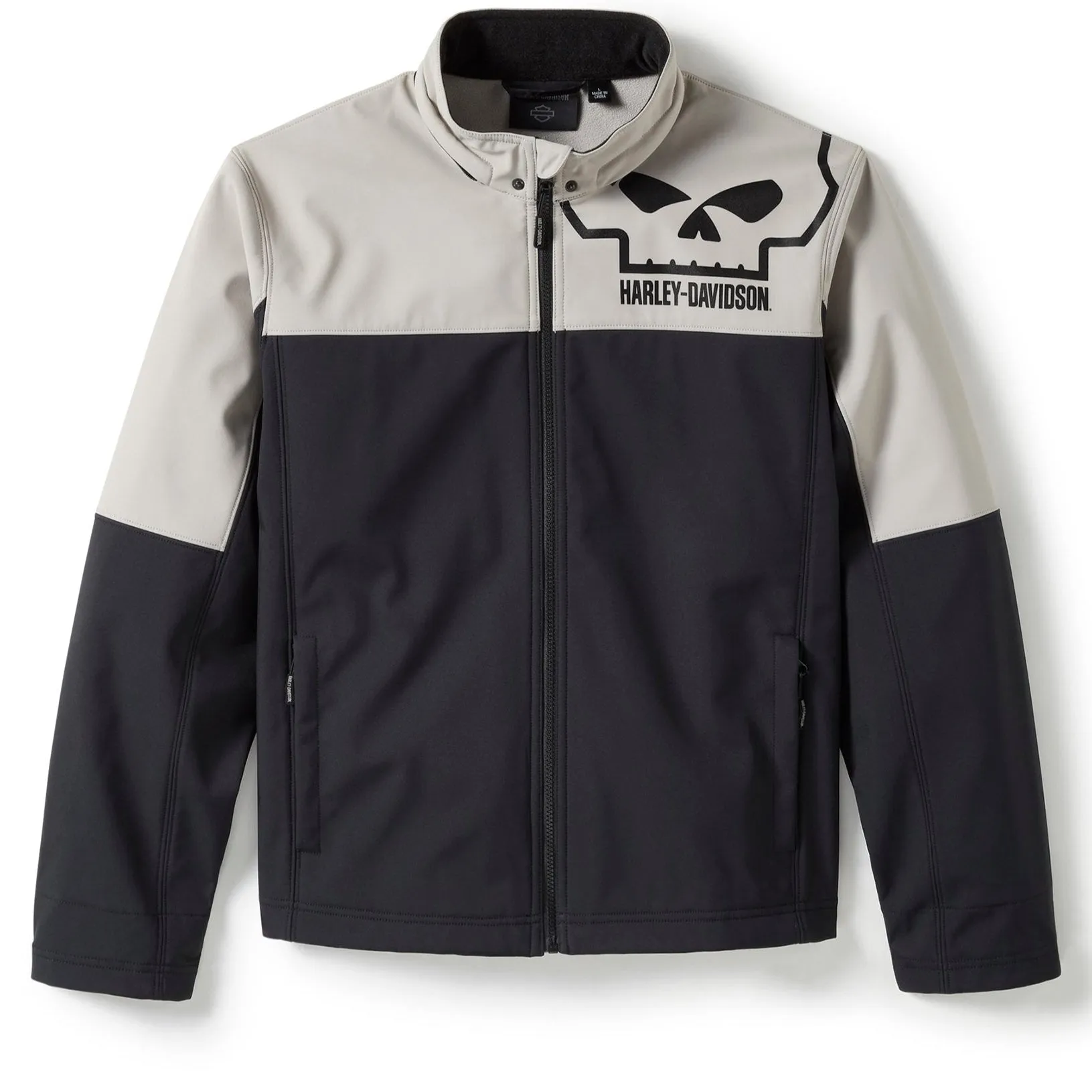 Harley-Davidson Men's Willie G. Skull Water Repellent Softshell Jacket, Black/.Grey 97413-25VM