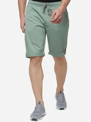 Hedge Green Solid Regular Fit Capri | JadeBlue