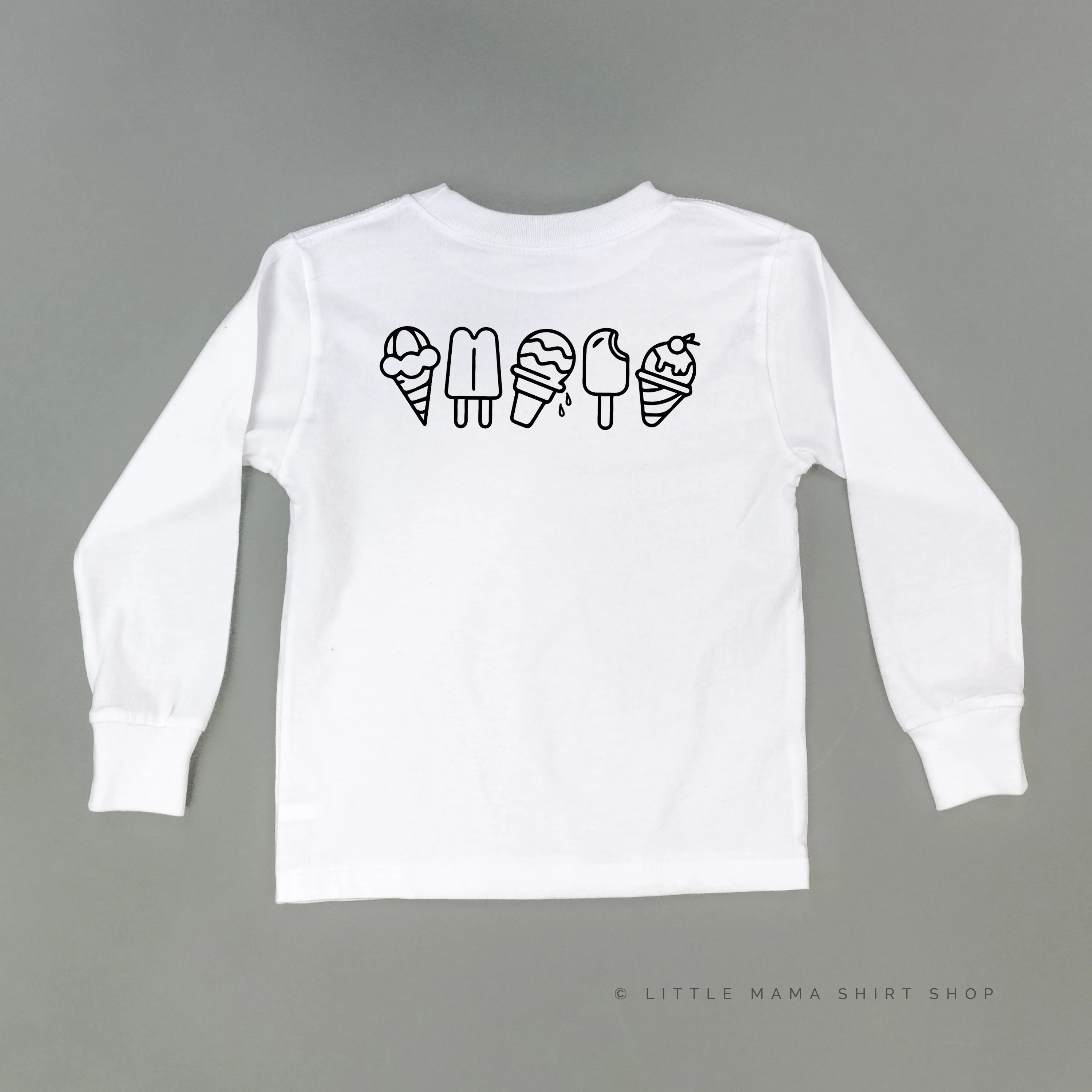 ICE CREAM DREAM TEAM - 5 ACROSS ON BACK - Long Sleeve Child Shirt