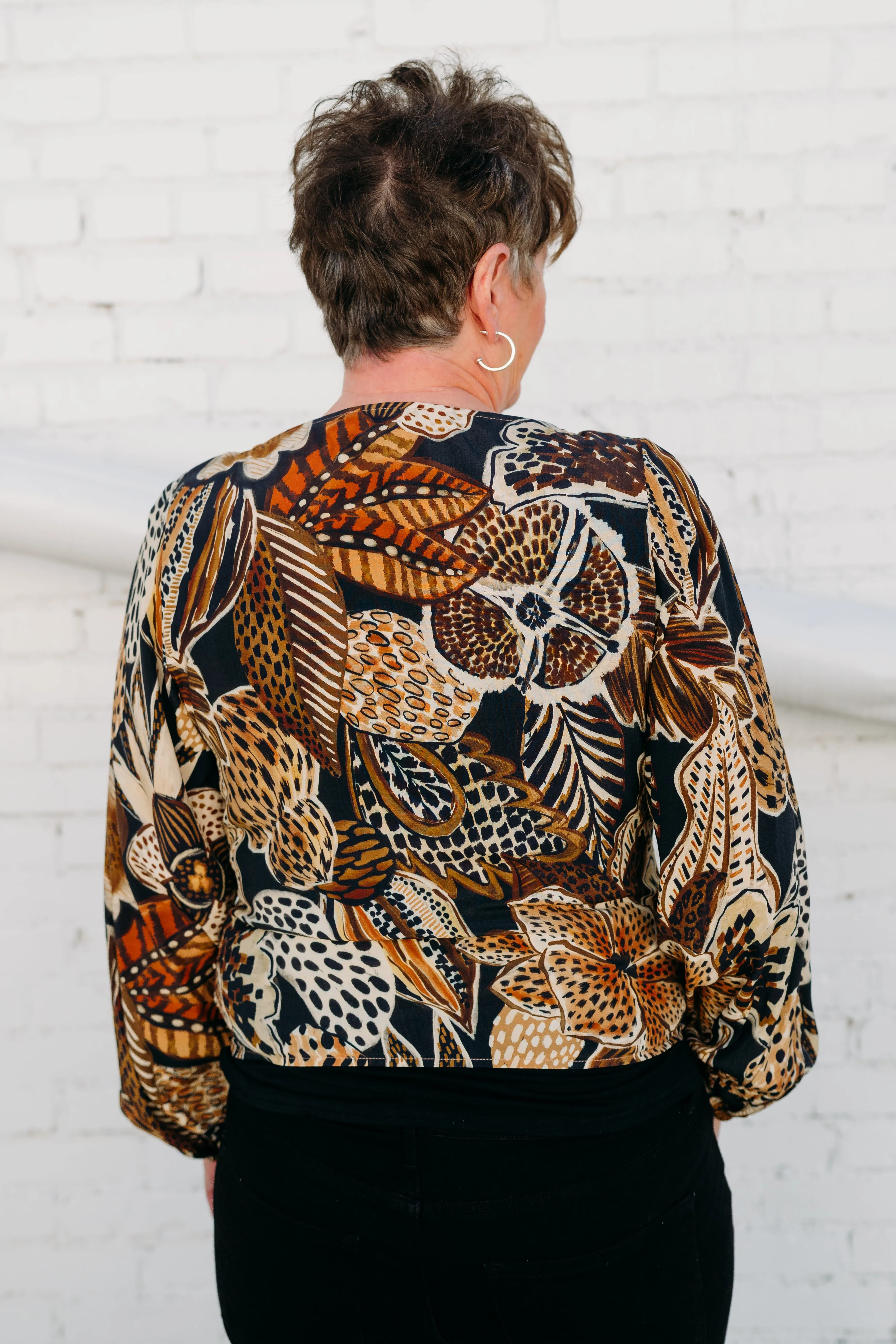 Karen Kane: Boatneck Drape Top in Print 3L12205