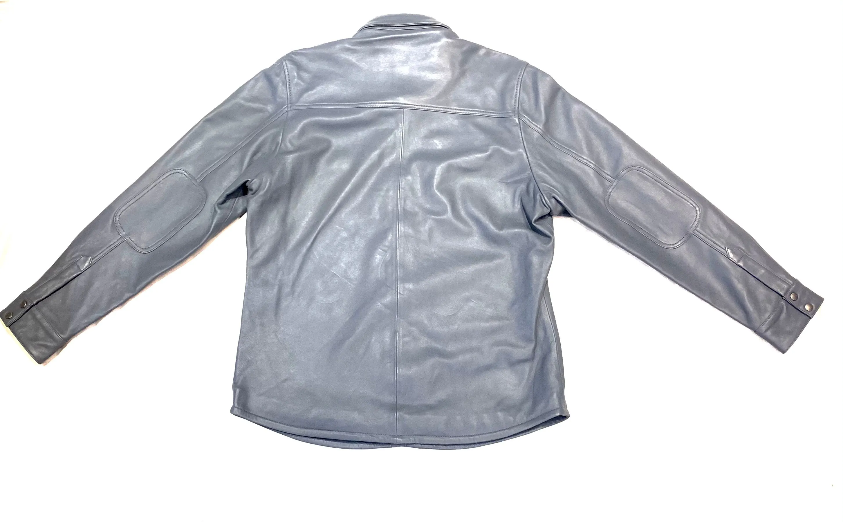 Kashani Men's Grey Lambskin Button-Up Shirt
