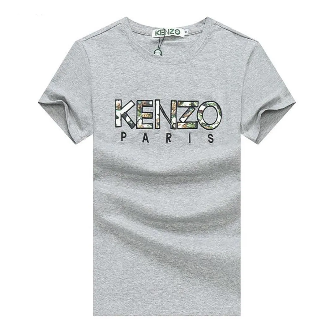 Kenz Industry Lightweight  Front Logo Round neck-Ash