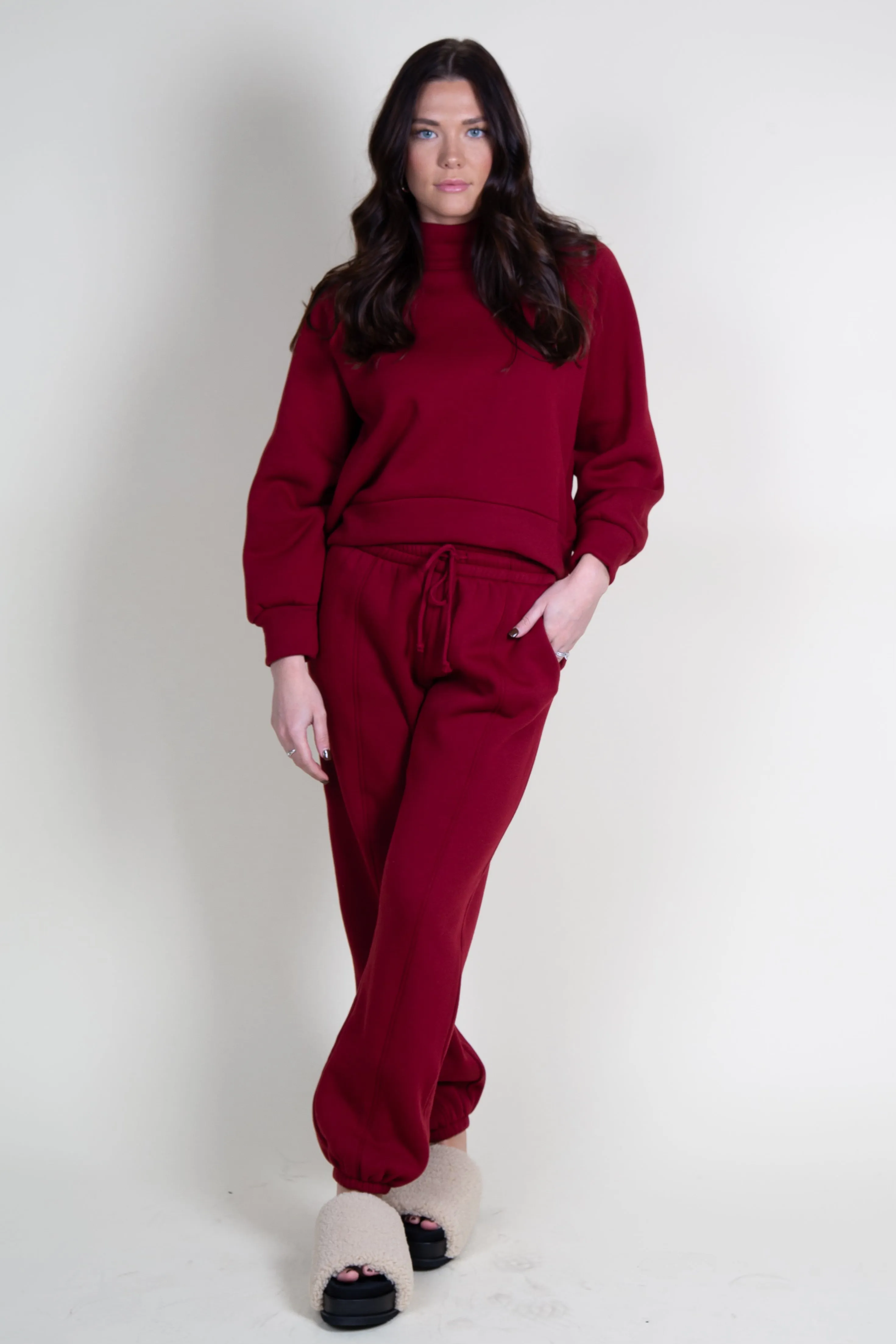 LNA | Rhodes Fleece Pullover - Blood