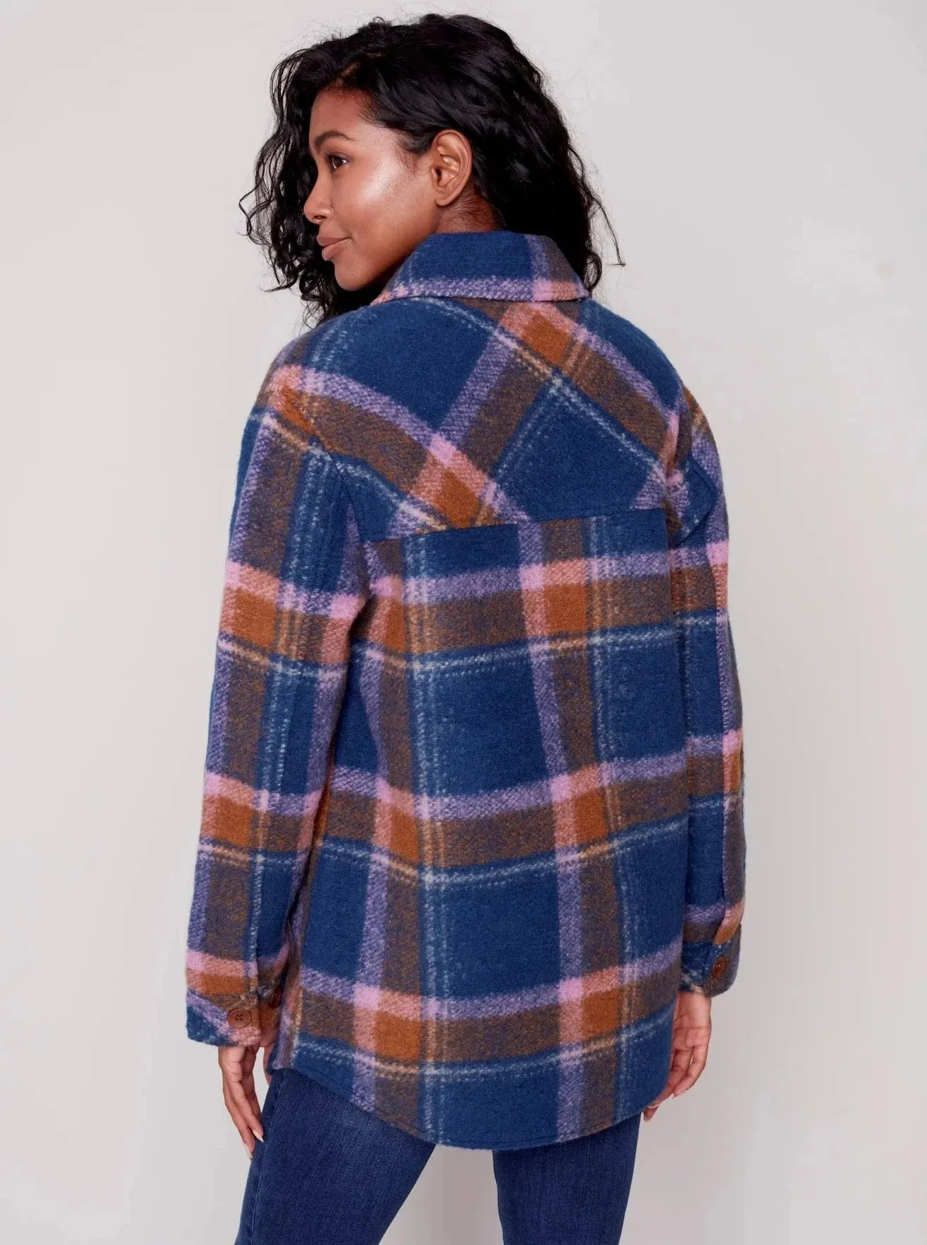 Long Sleeve Shirt Jacket With Pockets [Denim-C6192]