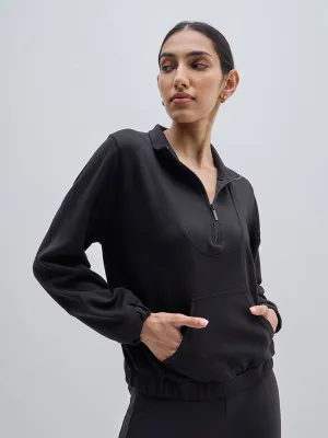 LOV Black Solid Sweatshirt