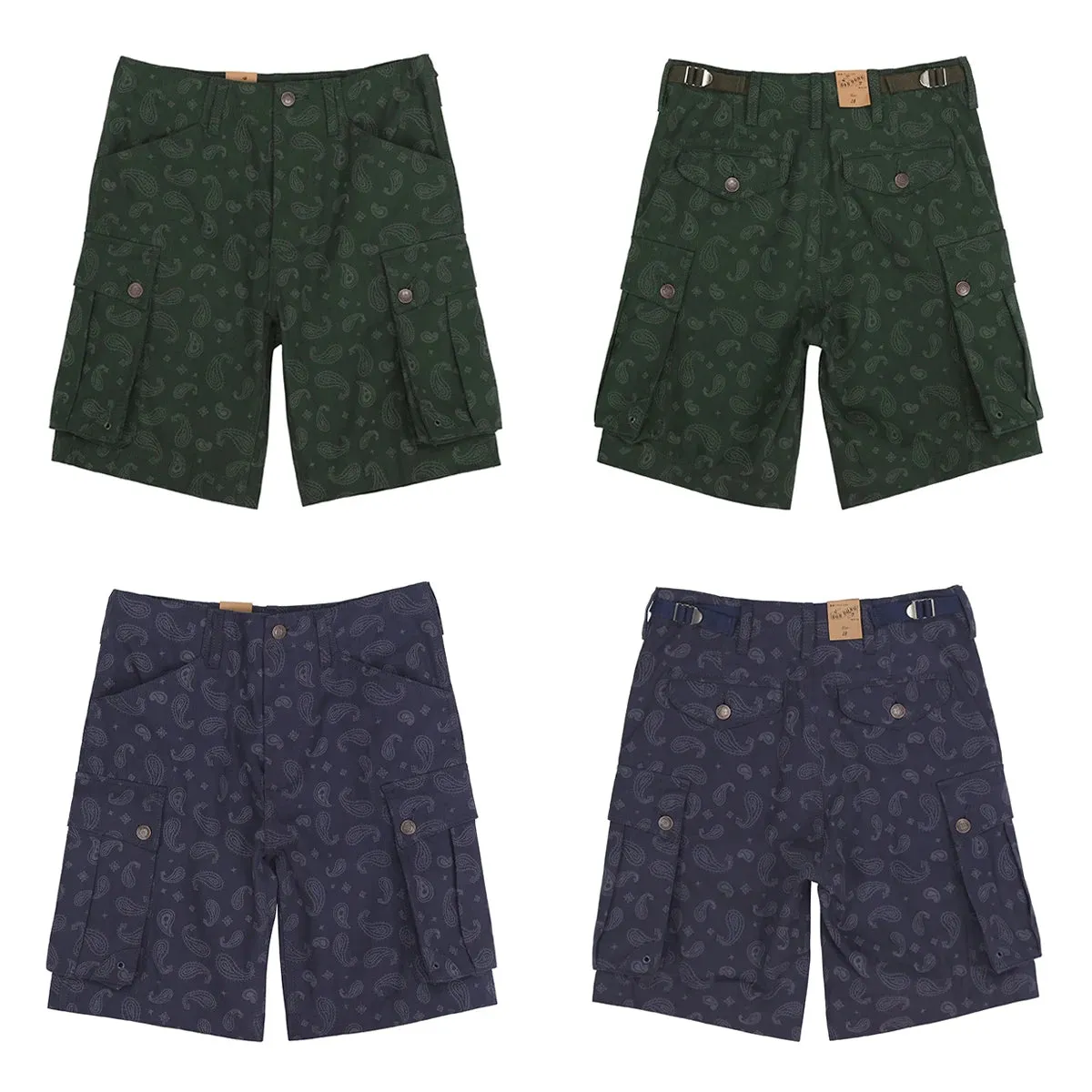 M-51 Paisley Cargo Shorts - Multi-pocket Military Style Pants