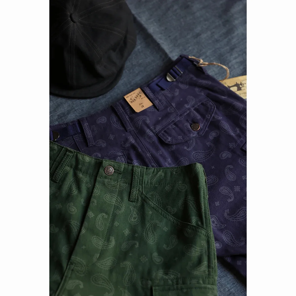 M-51 Paisley Cargo Shorts - Multi-pocket Military Style Pants