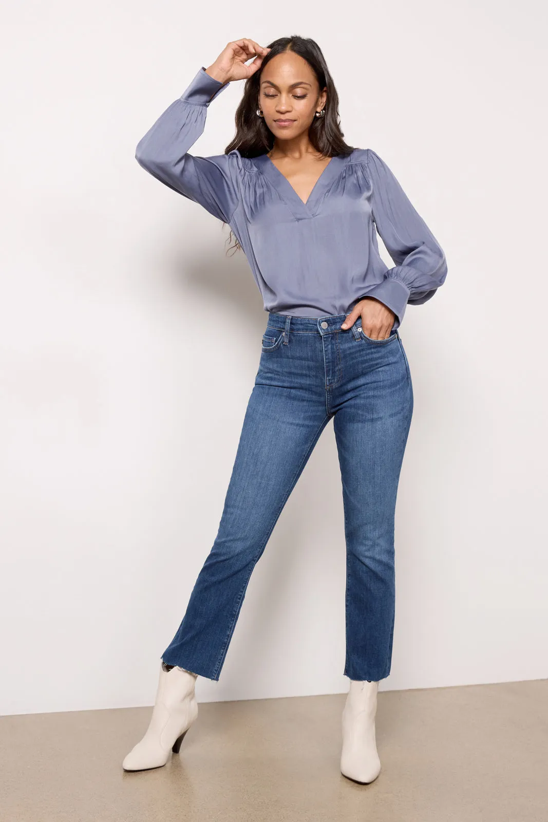 Mallory Gathered Satin Top