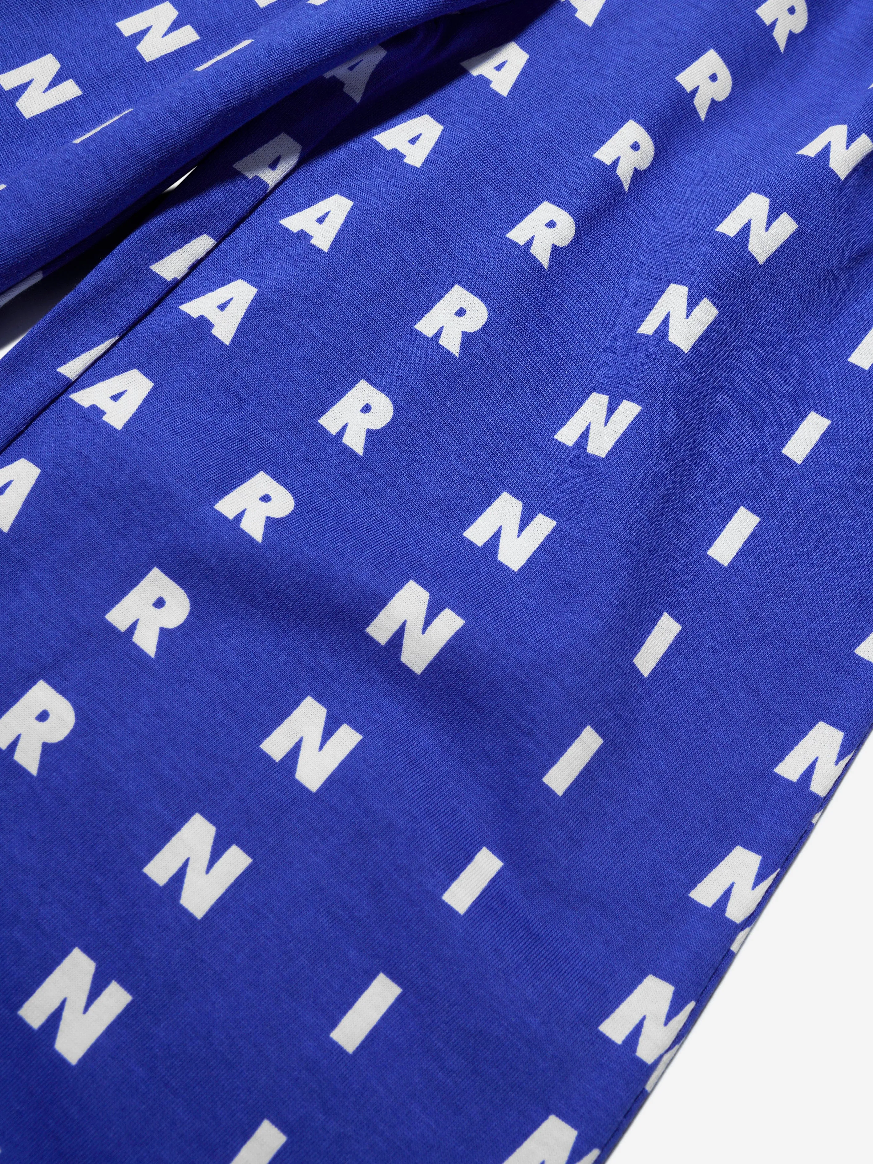 MARNI Girls Logo Print Trousers in Blue