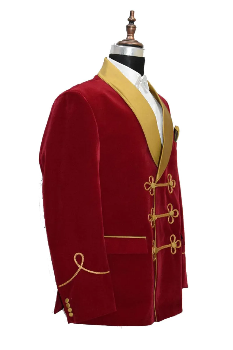 Men's Red Smoking Jackets Luxury Stylish Designer Wedding Coat