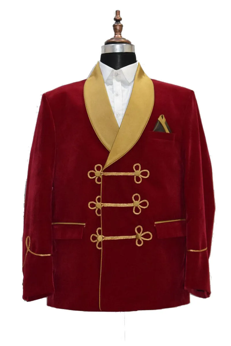 Men's Red Smoking Jackets Luxury Stylish Designer Wedding Coat
