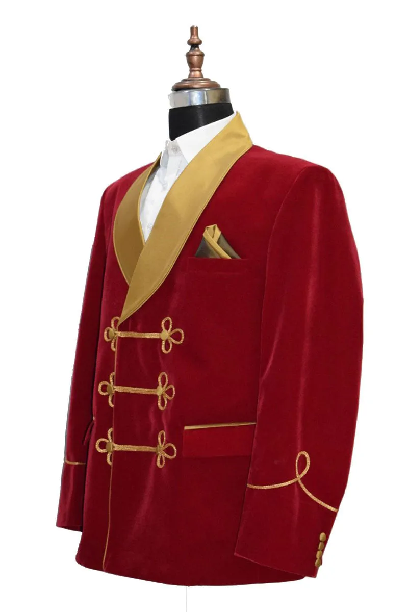 Men's Red Smoking Jackets Luxury Stylish Designer Wedding Coat