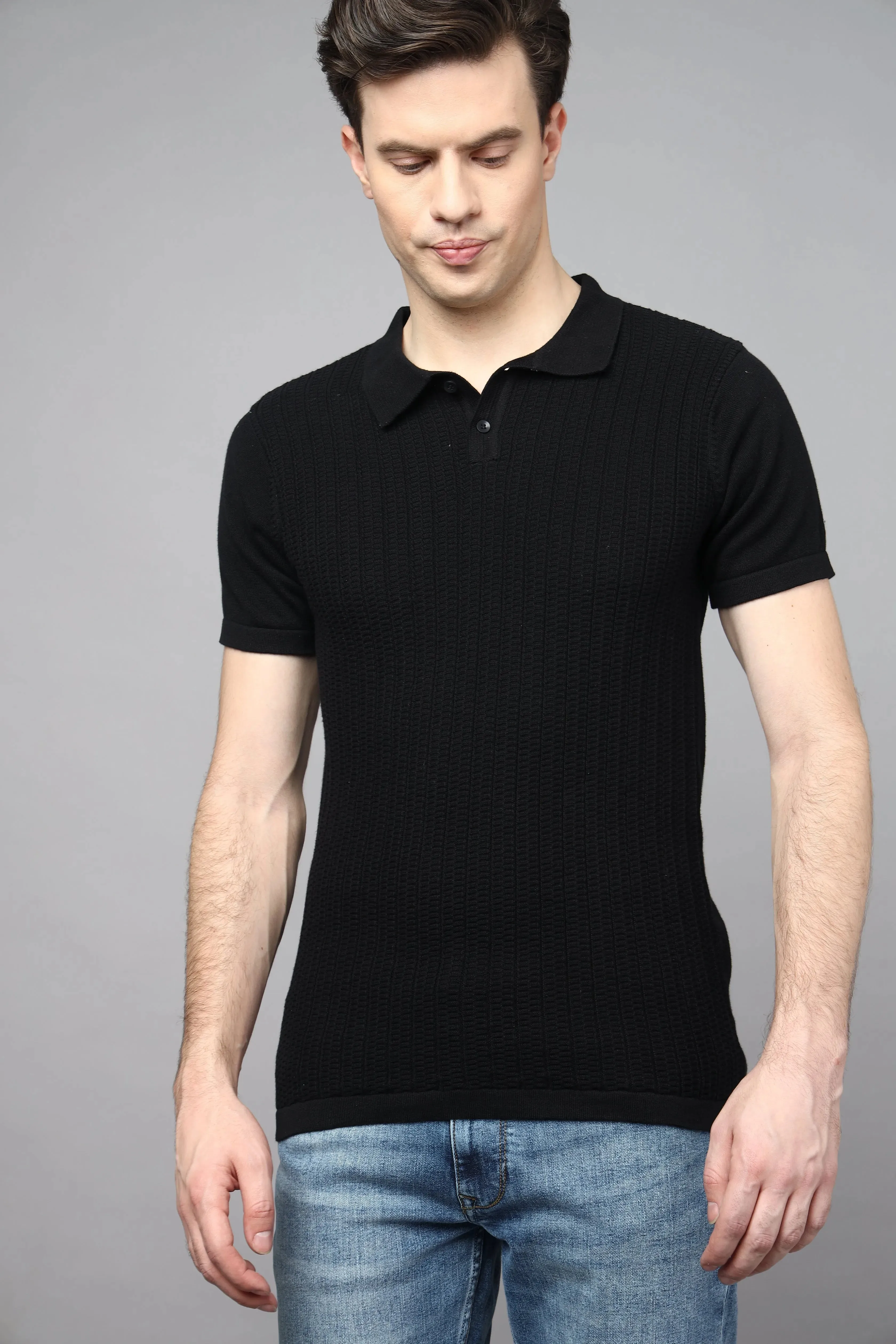 Mystic Shadow Half Sleeve Polo Collared Tshirt