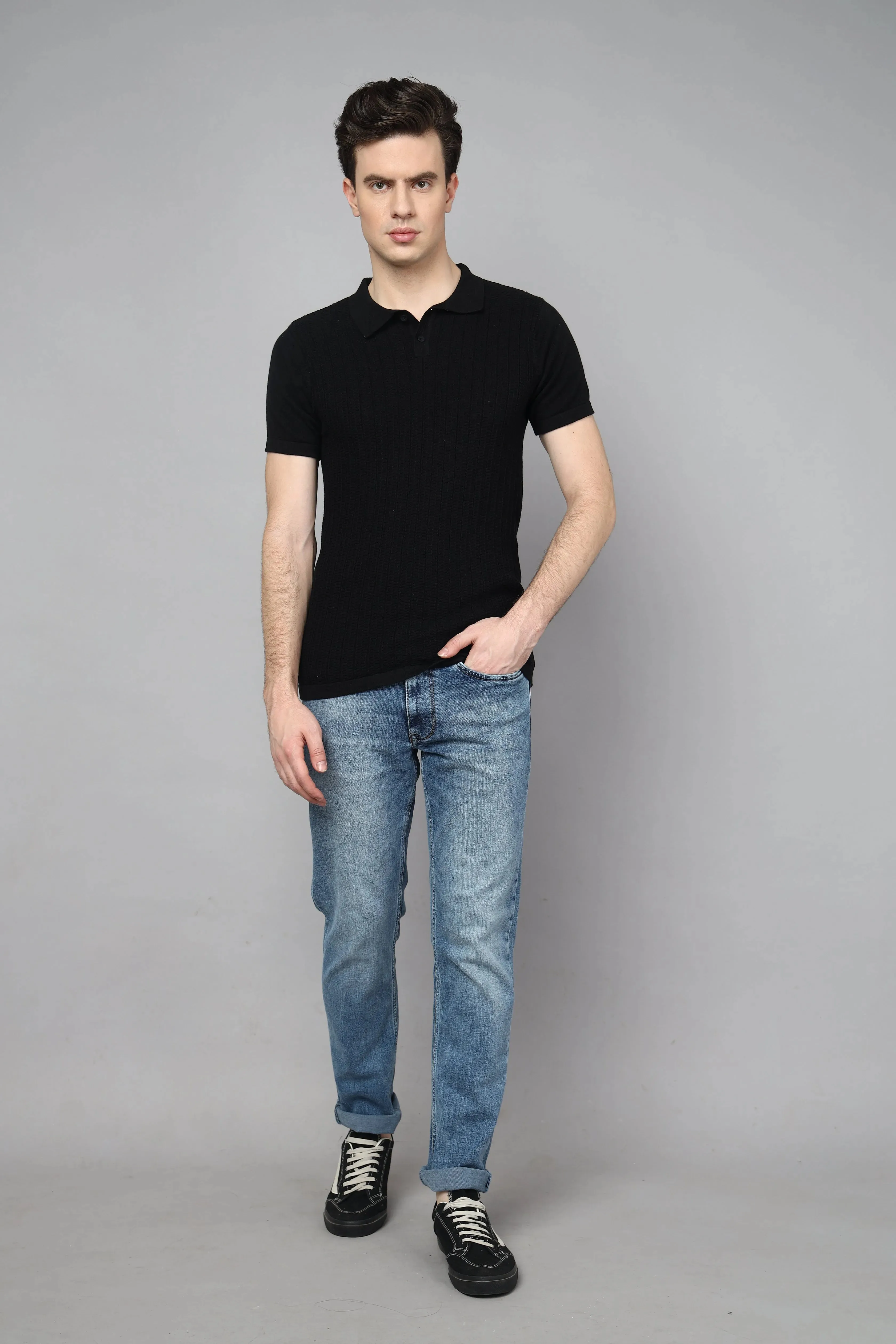 Mystic Shadow Half Sleeve Polo Collared Tshirt