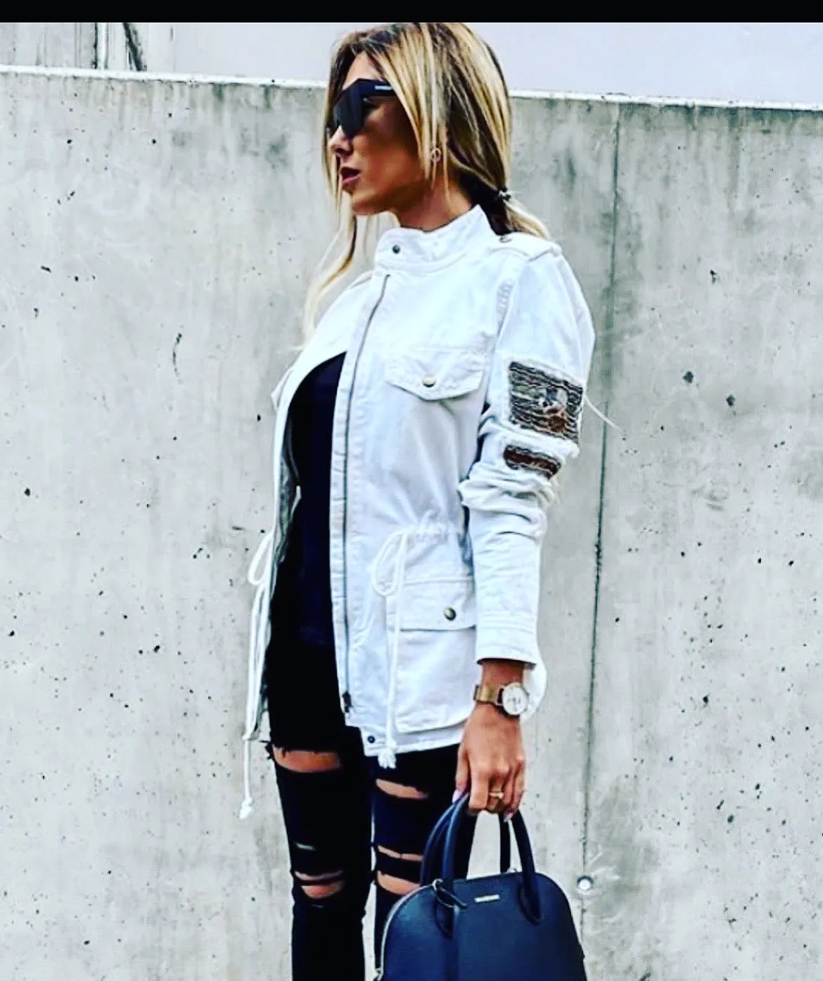 Niko Cargo Jacket White