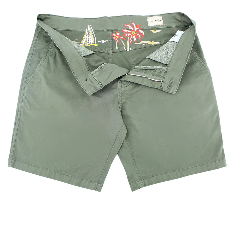Olive Slim Fit Chino Shorts
