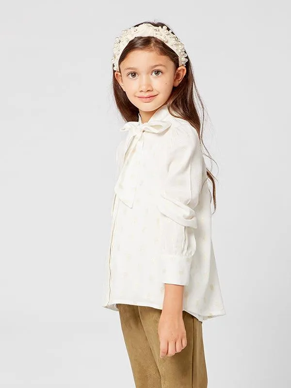 One Friday Off White Solid Shirt With Spaghetti