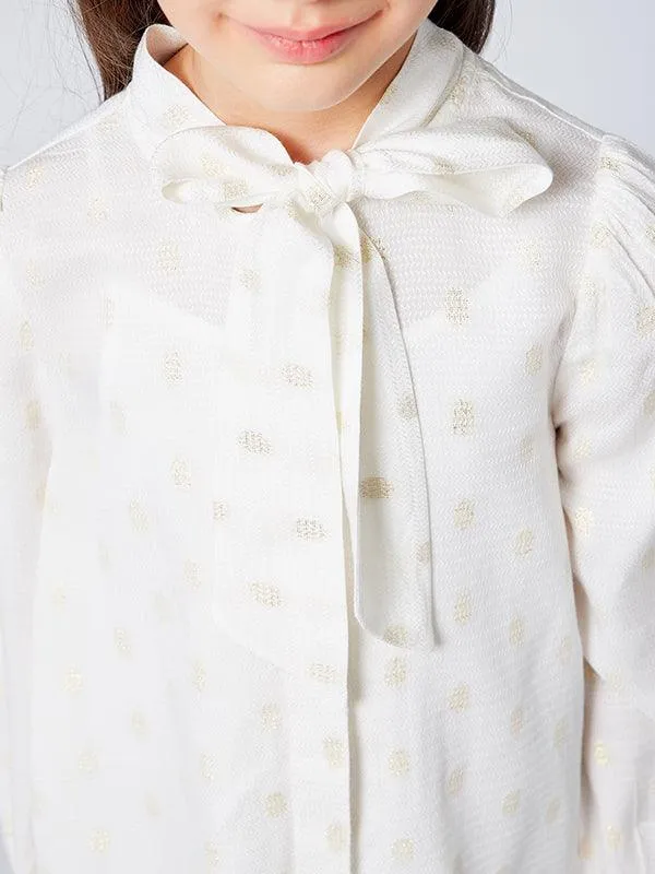 One Friday Off White Solid Shirt With Spaghetti