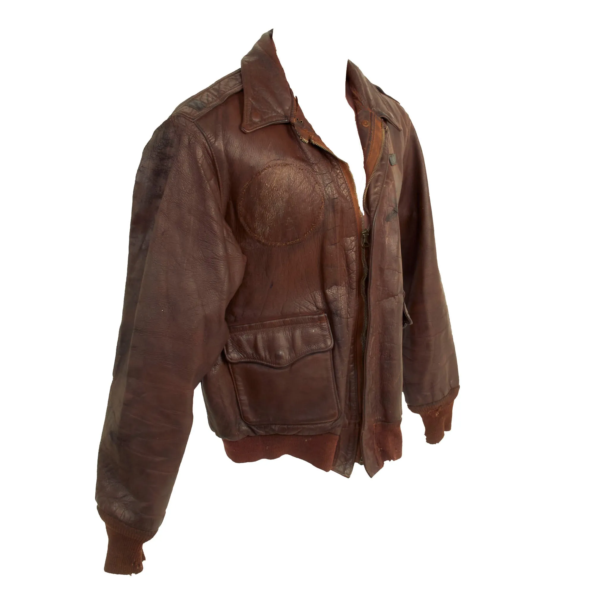 Original U.S. WWII Named Painted A-2 Leather Flight Jacket For Lt Charles W. Stover, 1st Scouting Force then 364th Fighter Group, 384th Fighter Squadron