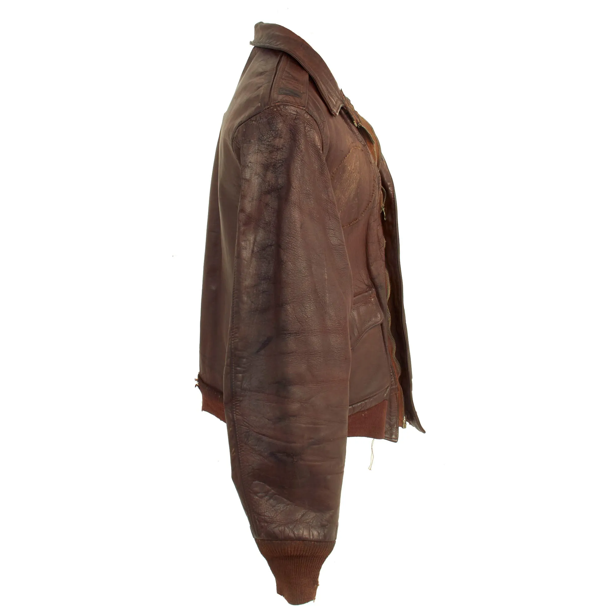 Original U.S. WWII Named Painted A-2 Leather Flight Jacket For Lt Charles W. Stover, 1st Scouting Force then 364th Fighter Group, 384th Fighter Squadron