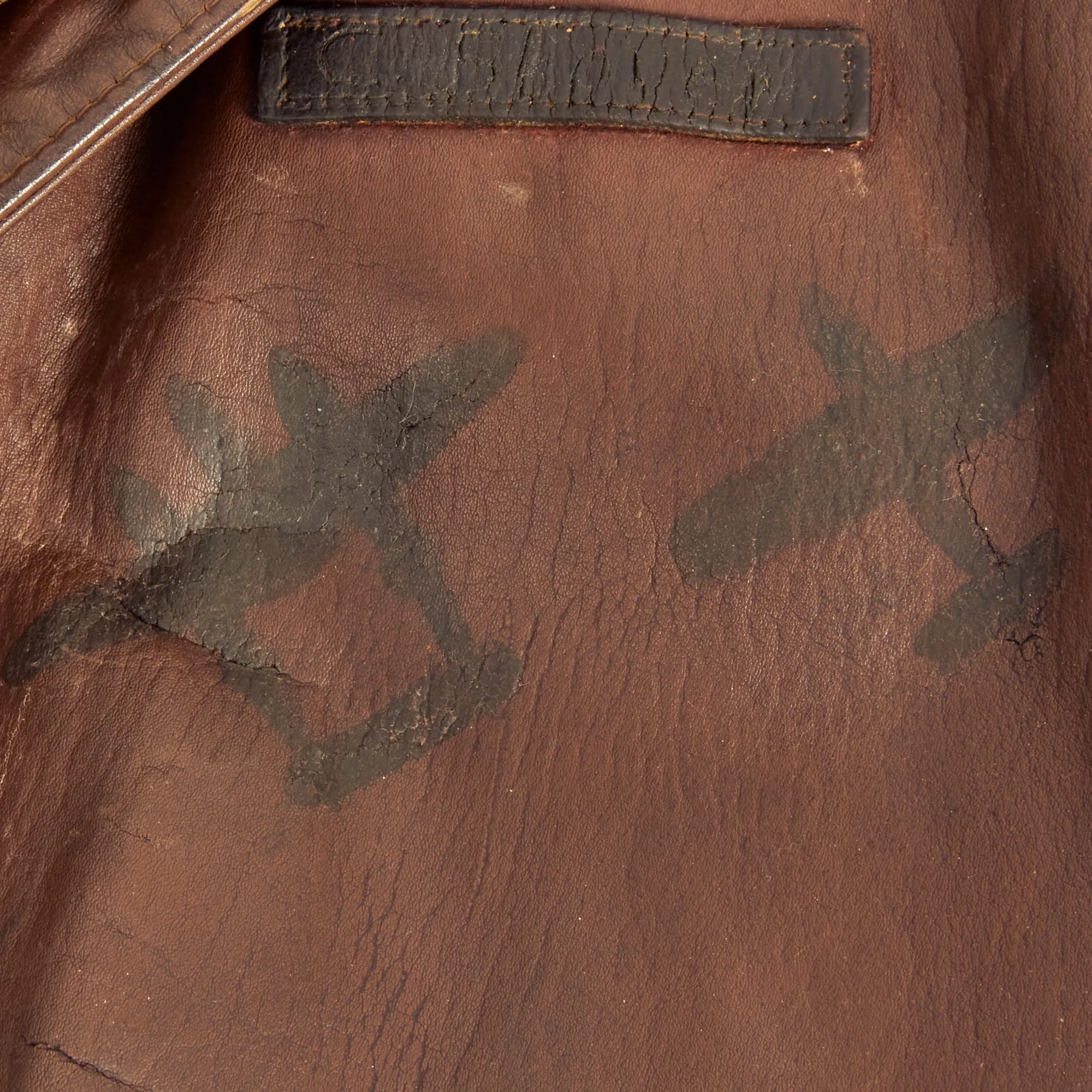 Original U.S. WWII Named Painted A-2 Leather Flight Jacket For Lt Charles W. Stover, 1st Scouting Force then 364th Fighter Group, 384th Fighter Squadron