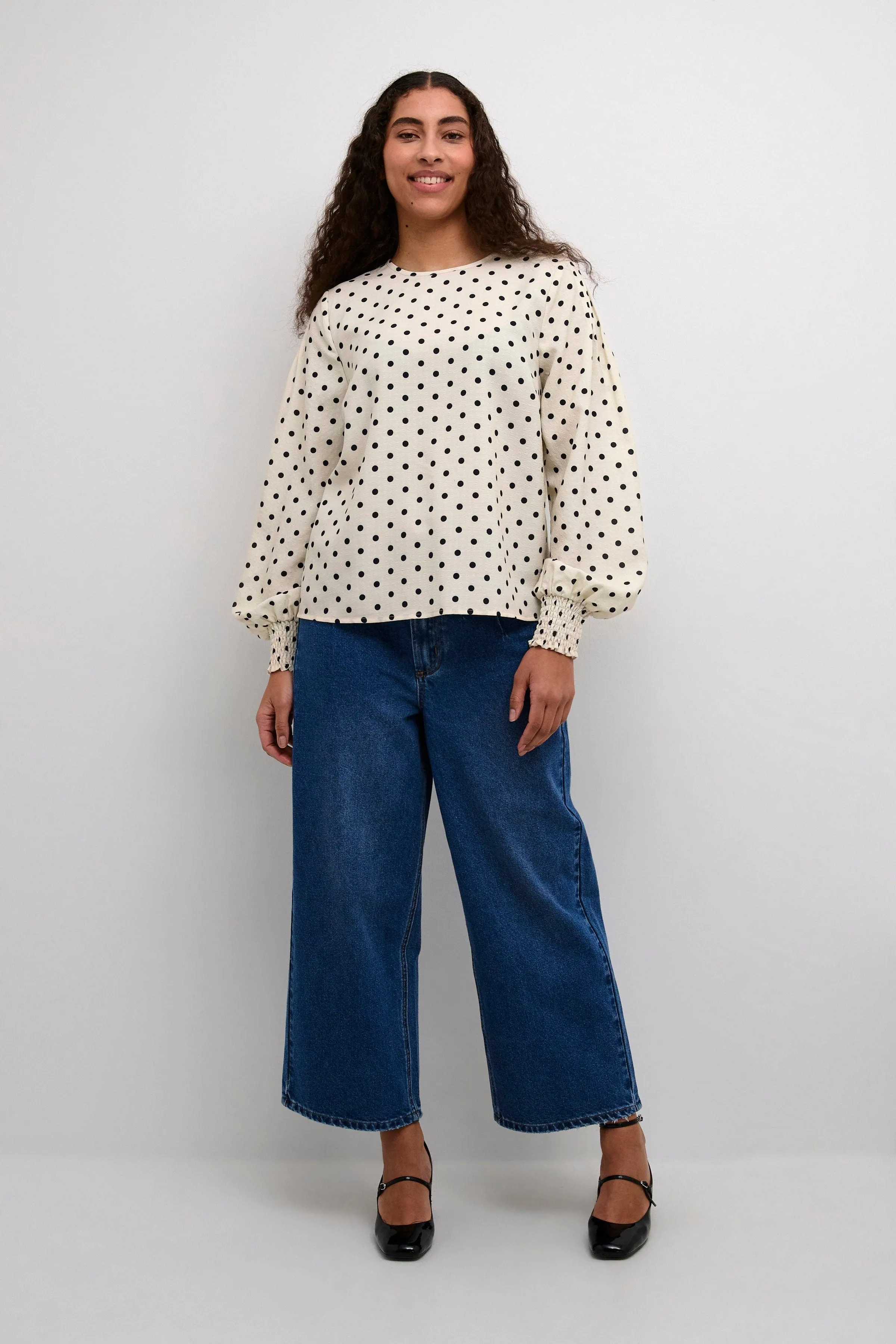 Oscarna Polka Dot Blouse - Chalk/Black Dot