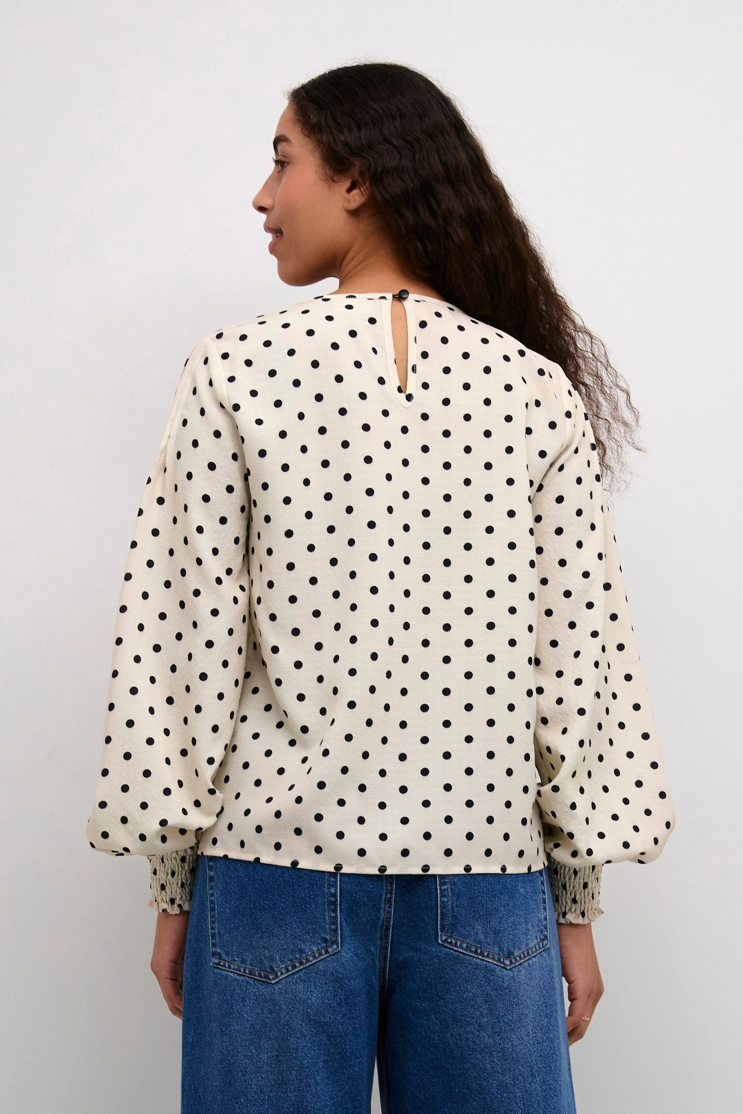 Oscarna Polka Dot Blouse - Chalk/Black Dot