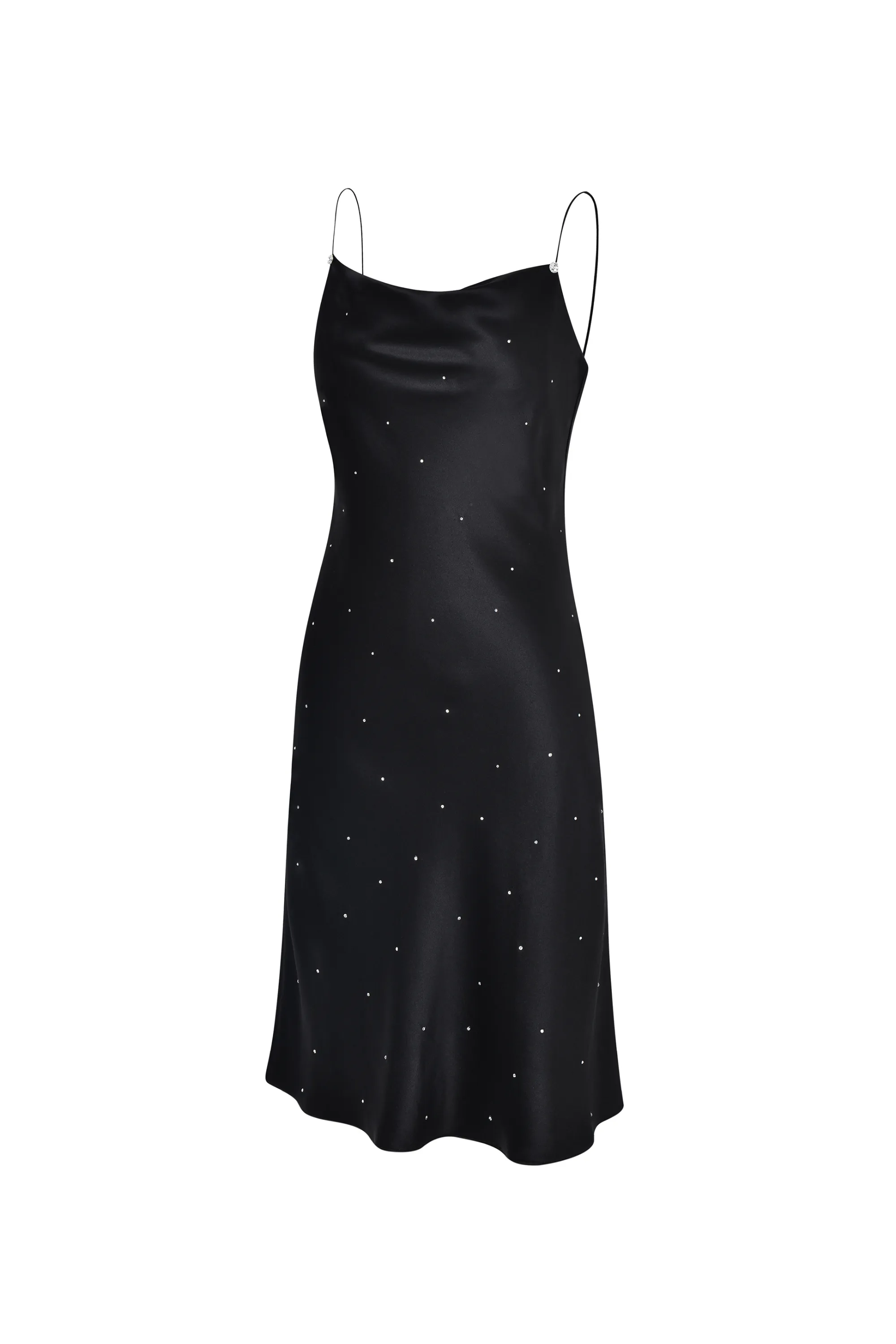 Pearl Black Silk Slip Mini Dress