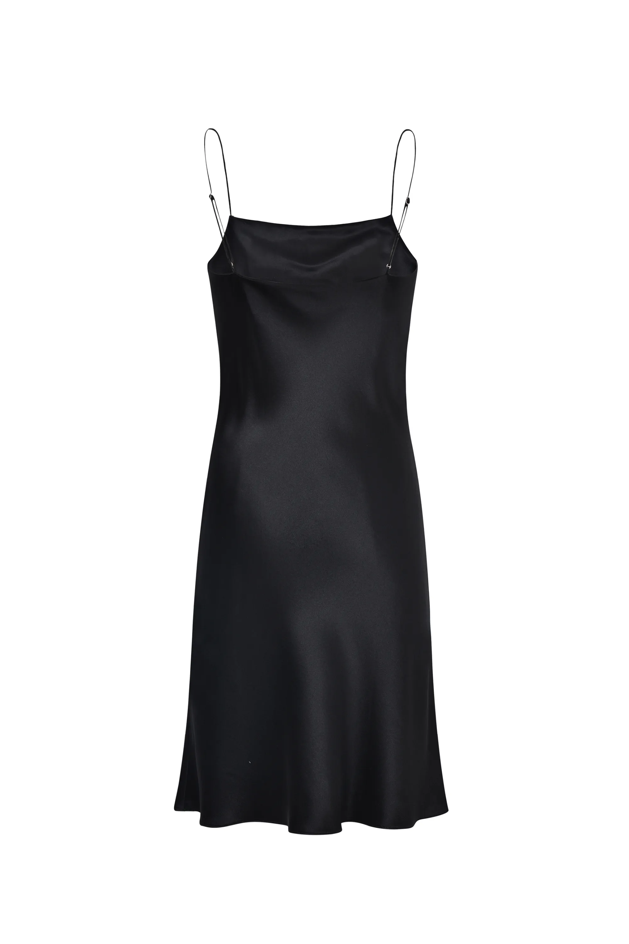 Pearl Black Silk Slip Mini Dress