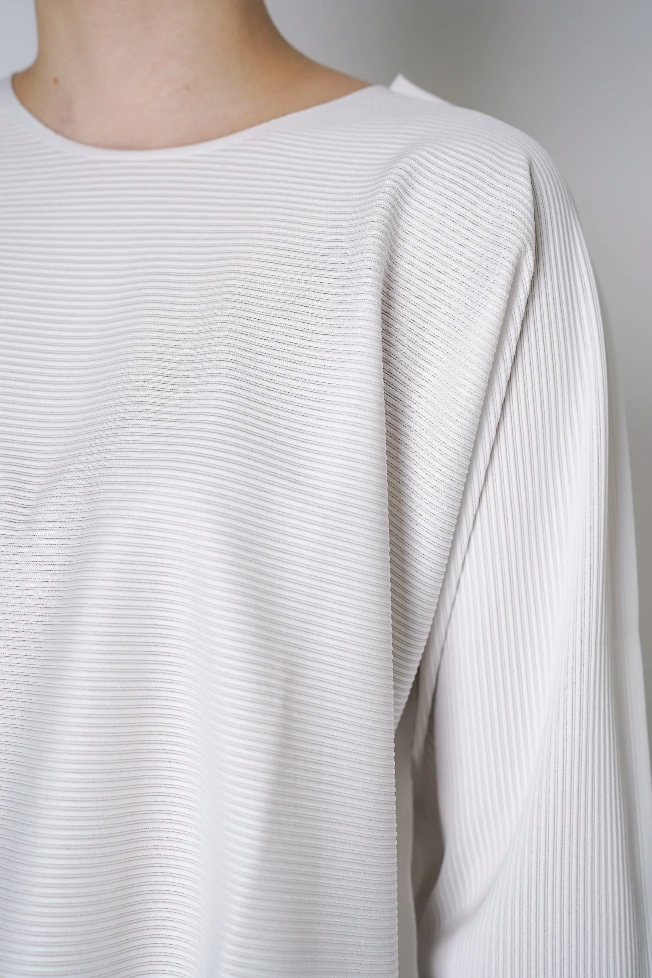 Pleats Please Issey Miyake A-Poc Form Long Sleeve Top in White