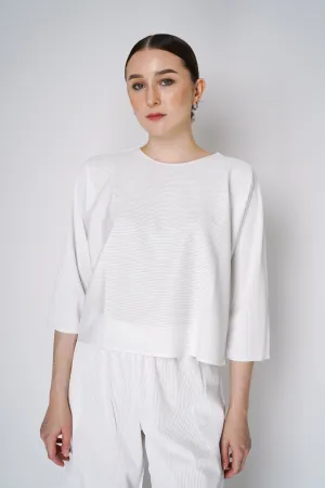 Pleats Please Issey Miyake A-Poc Form Long Sleeve Top in White