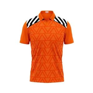 Polo Neck Printed Jersey Orange Design 25