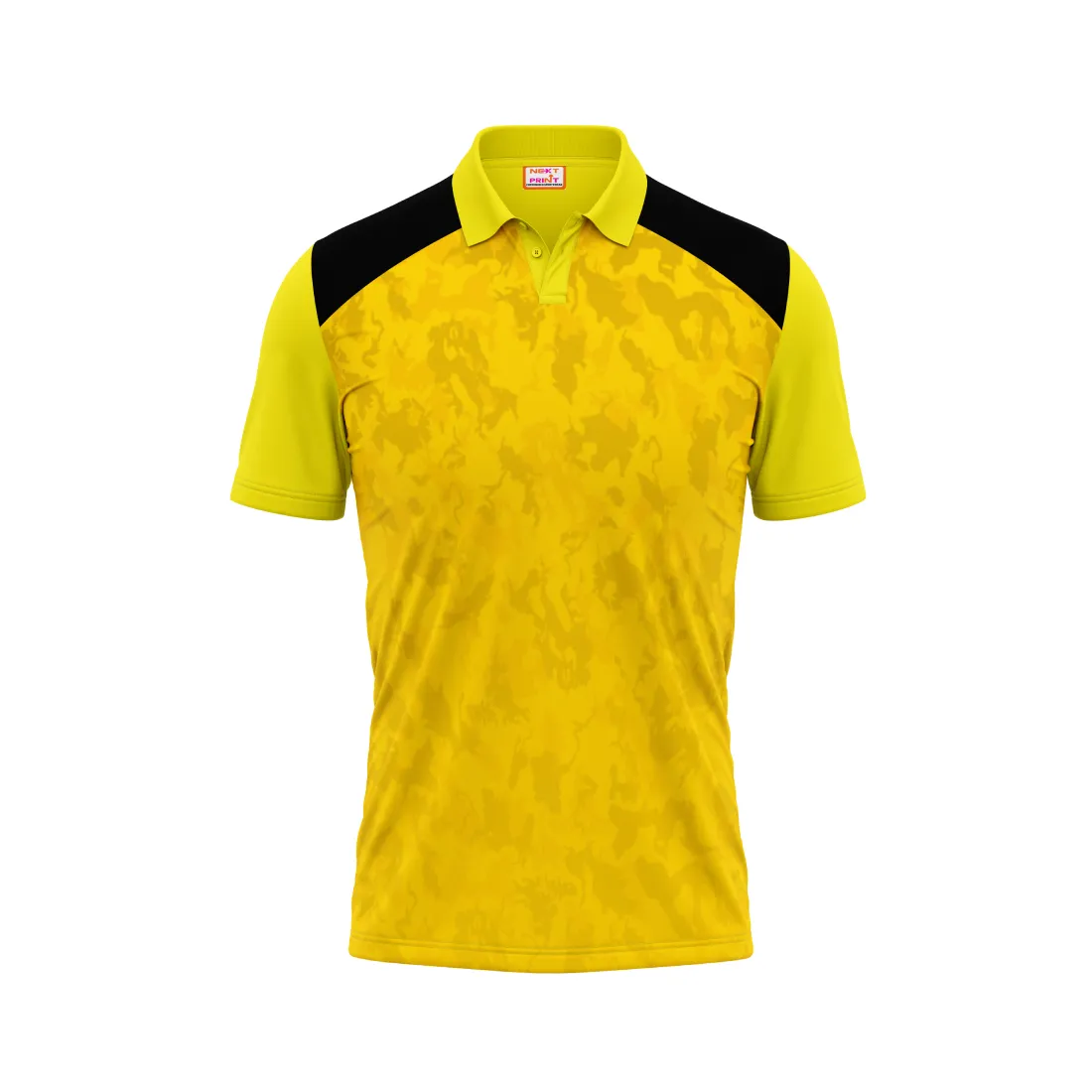Polo Neck Printed Jersey Yellow NP0021