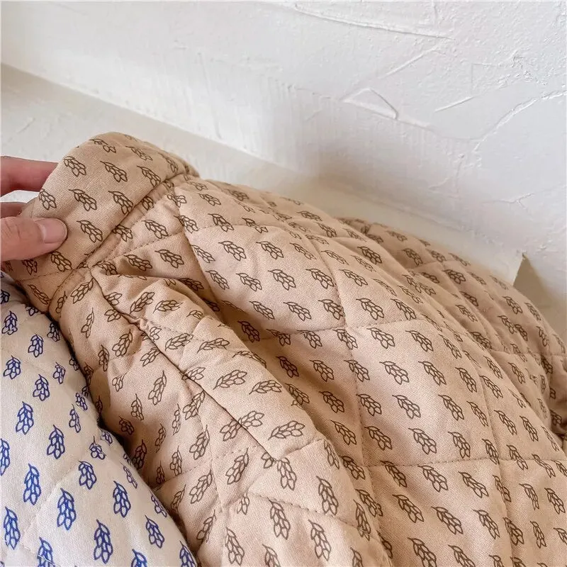 Printed Cotton Padded Quilted Coat