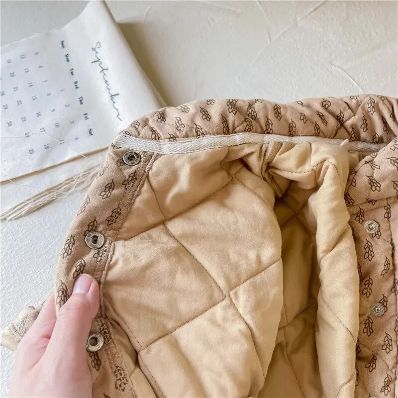 Printed Cotton Padded Quilted Coat