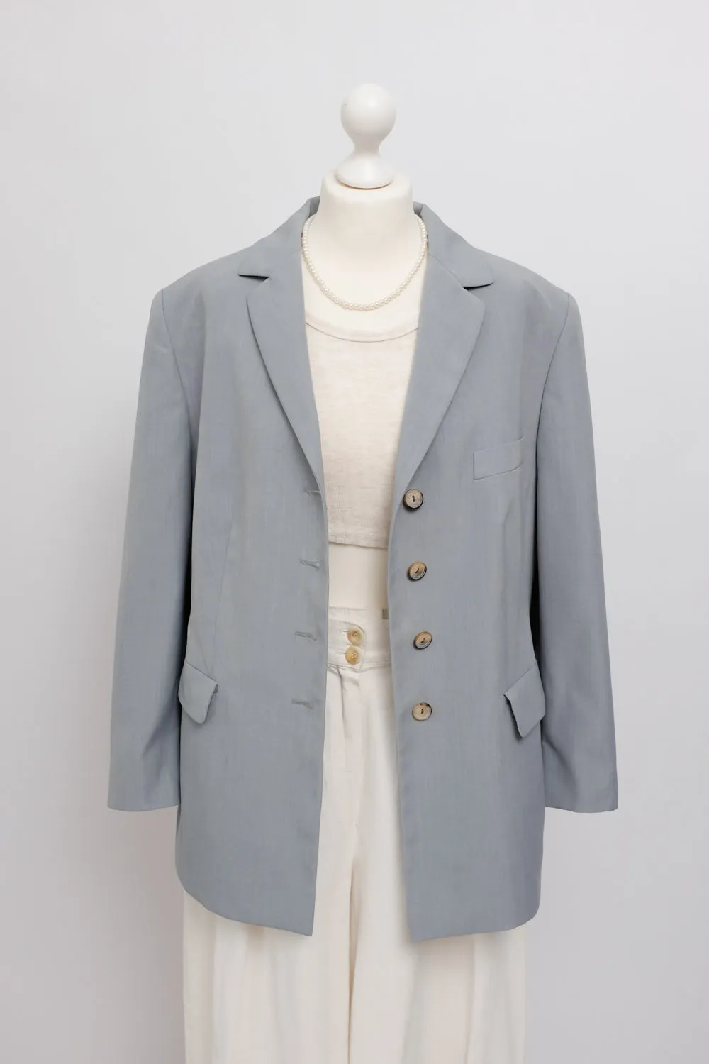 PURE NATURAL FABRIC BLUE VINTAGE BLAZER