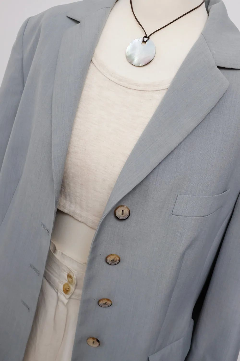 PURE NATURAL FABRIC BLUE VINTAGE BLAZER