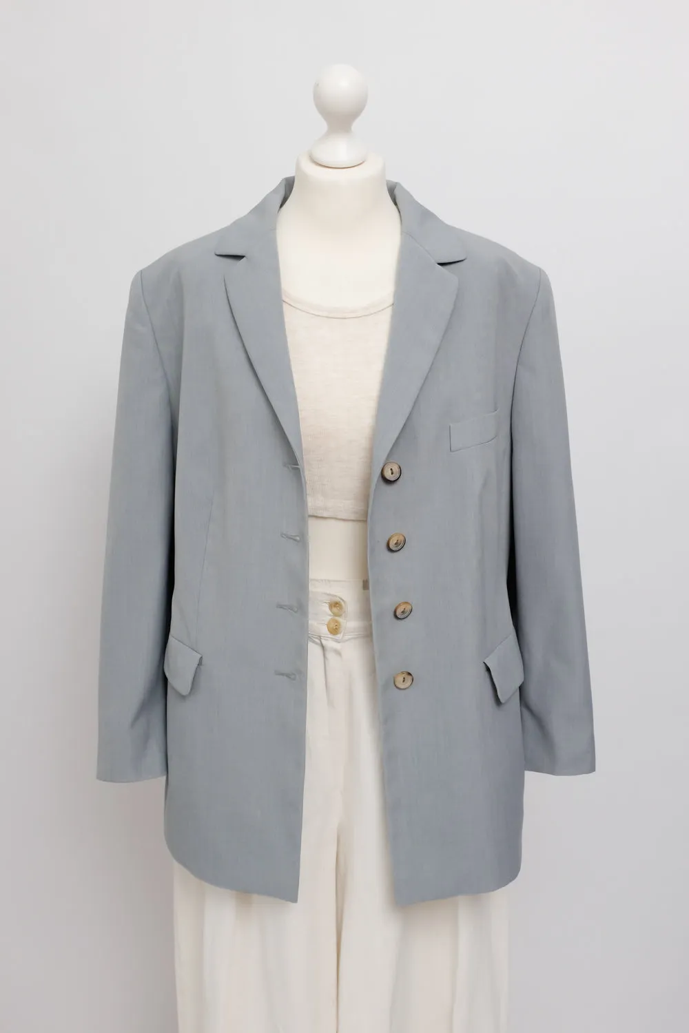 PURE NATURAL FABRIC BLUE VINTAGE BLAZER