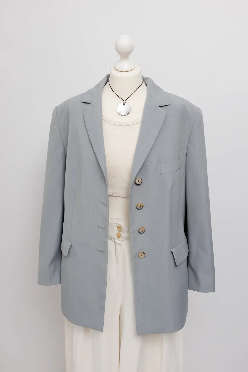 PURE NATURAL FABRIC BLUE VINTAGE BLAZER