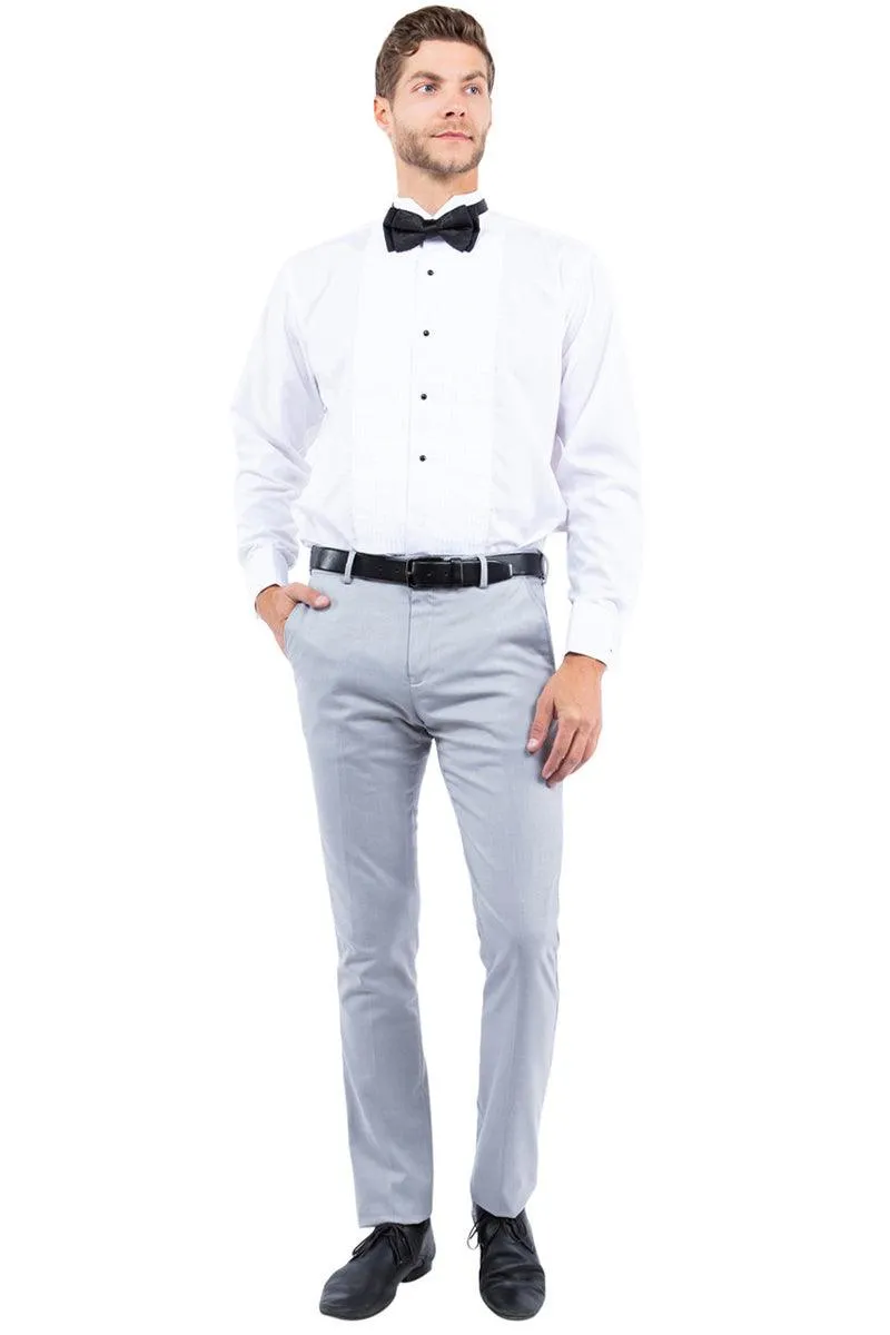 "Elevate Your Prom and Wedding Style: Zegarie Modern Fit Tuxedo Pants in Sophisticated Light Grey"