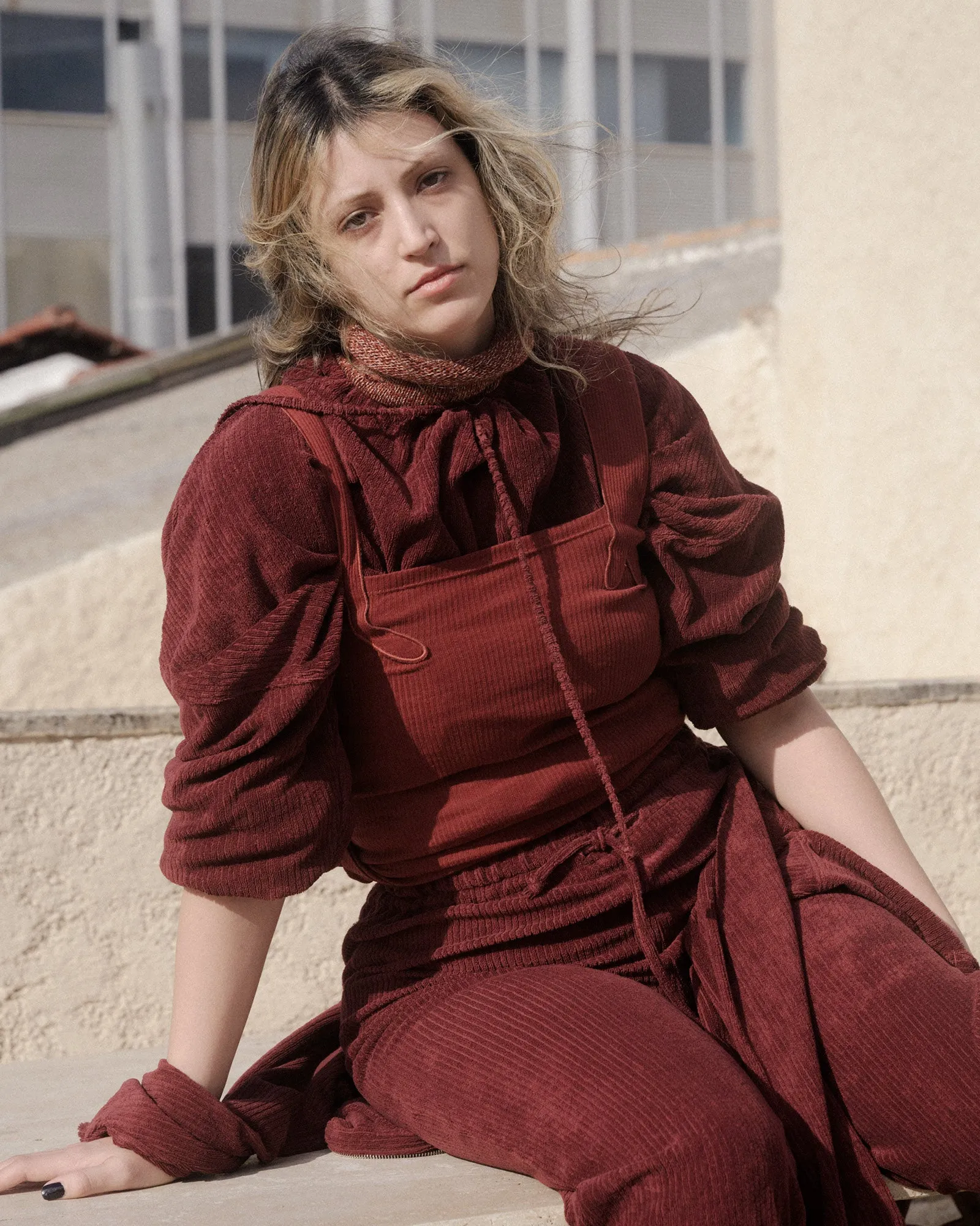 Ran Sweatshirt - Organic Cotton Terry - Aster Brown Red