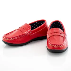Red Leather Kids' Penny Loafer Driver