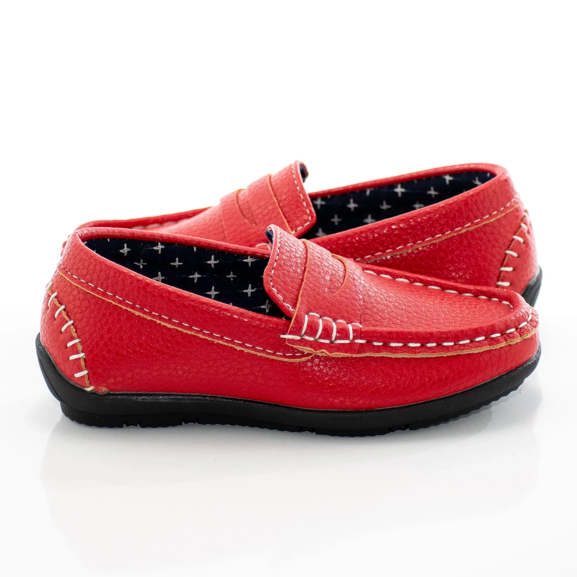 Red Leather Kids' Penny Loafer Driver
