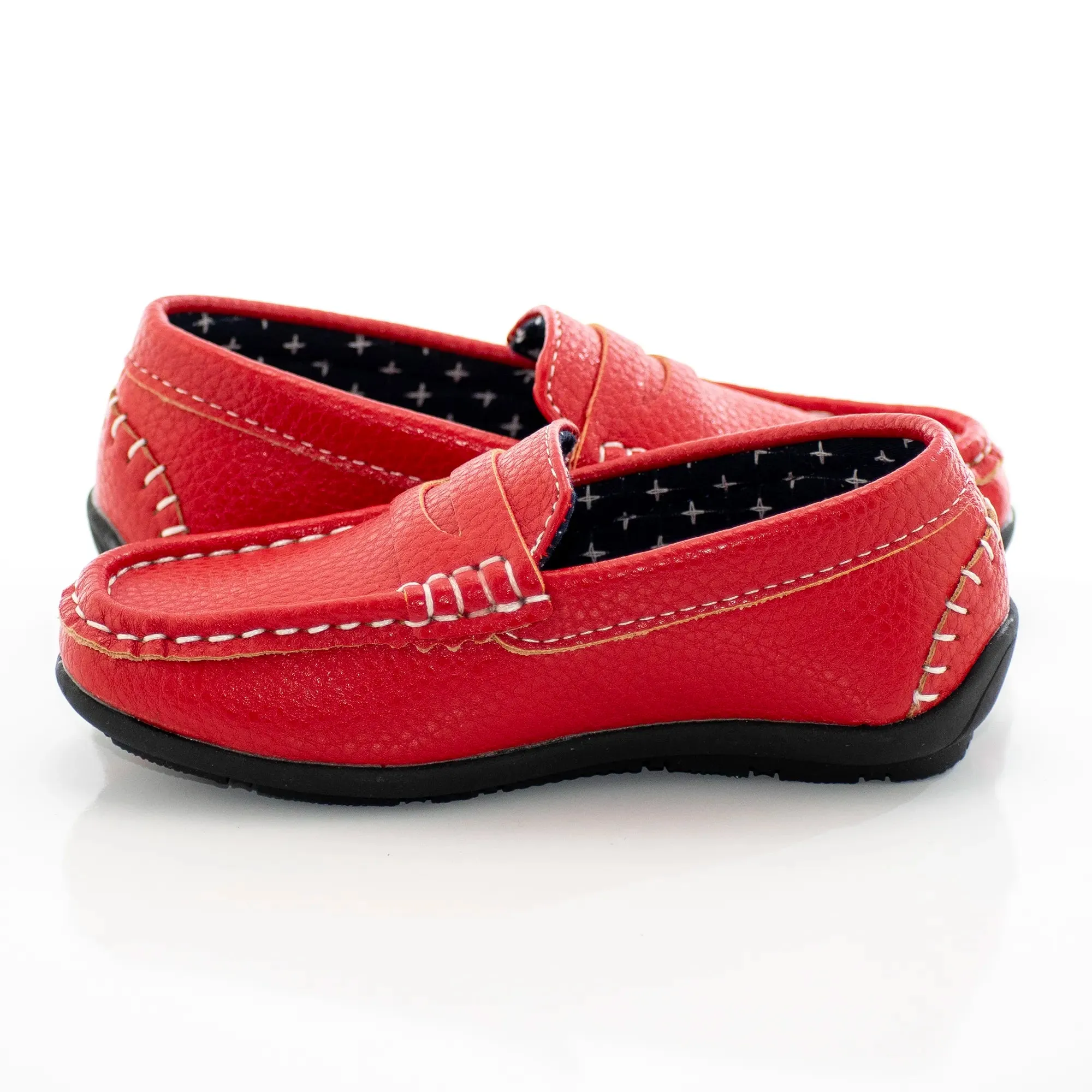 Red Leather Kids' Penny Loafer Driver