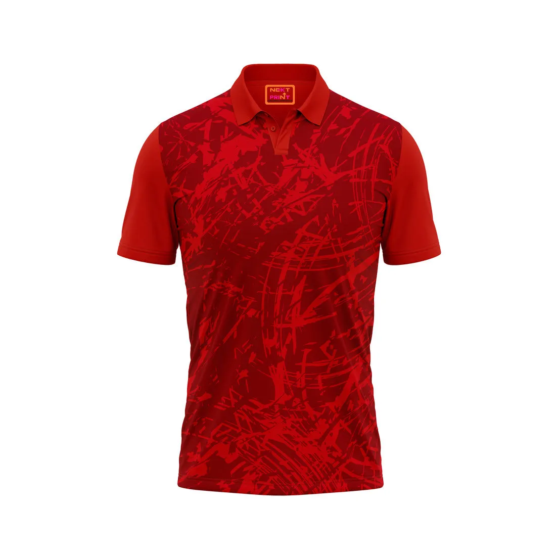 Red Polo Neck Half Sleeve T Shirt Nextprint M189